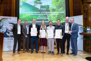 Die Gewinner:innen des CO2-Countdown am FM-Day im Park Hyatt mit dem CO2-Countdown Team der FMA